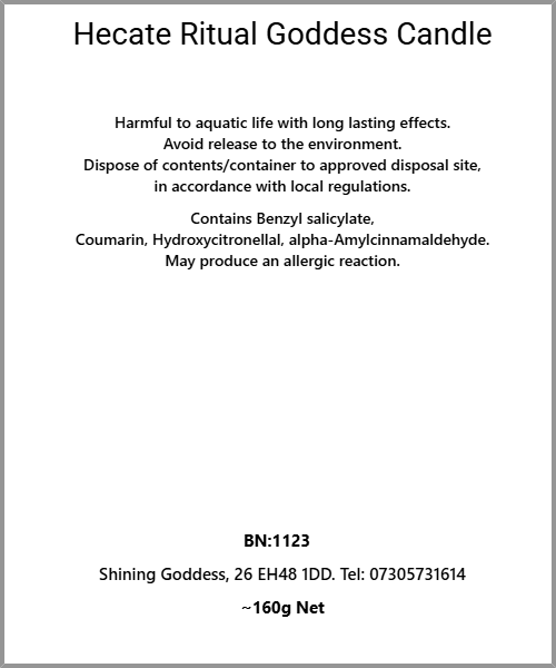 Hecate Luxury Goddess Candle