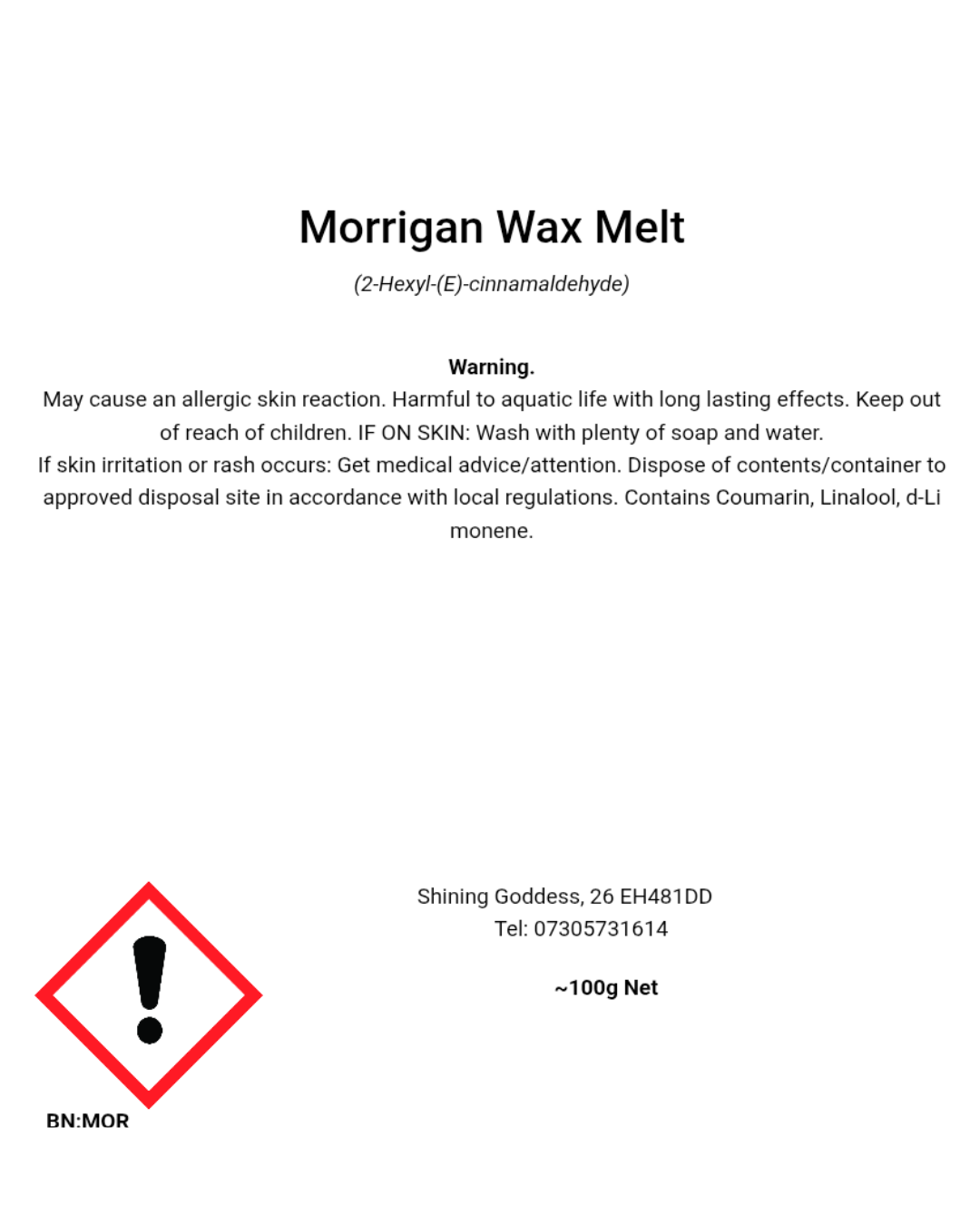 Morrigan Wax Melt Bar