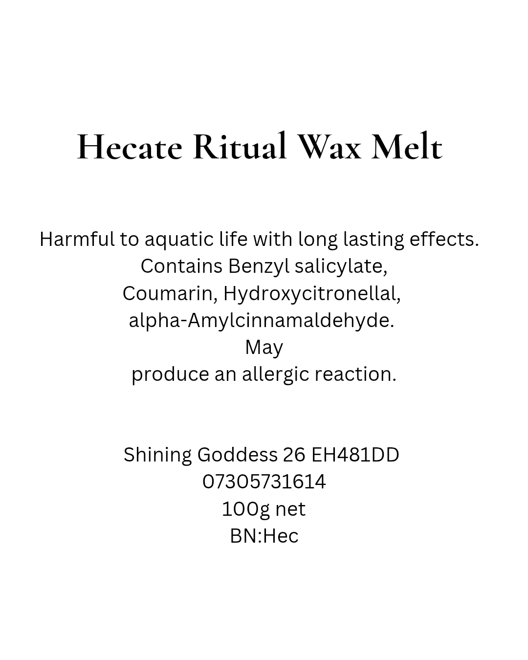 Hecate Ritual Wax Melt