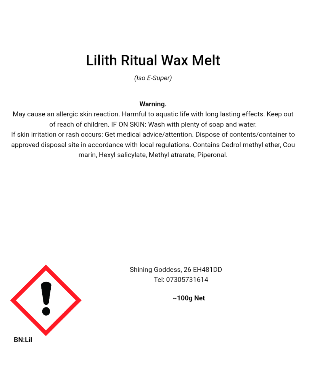 Lilith Ritual Wax Melt