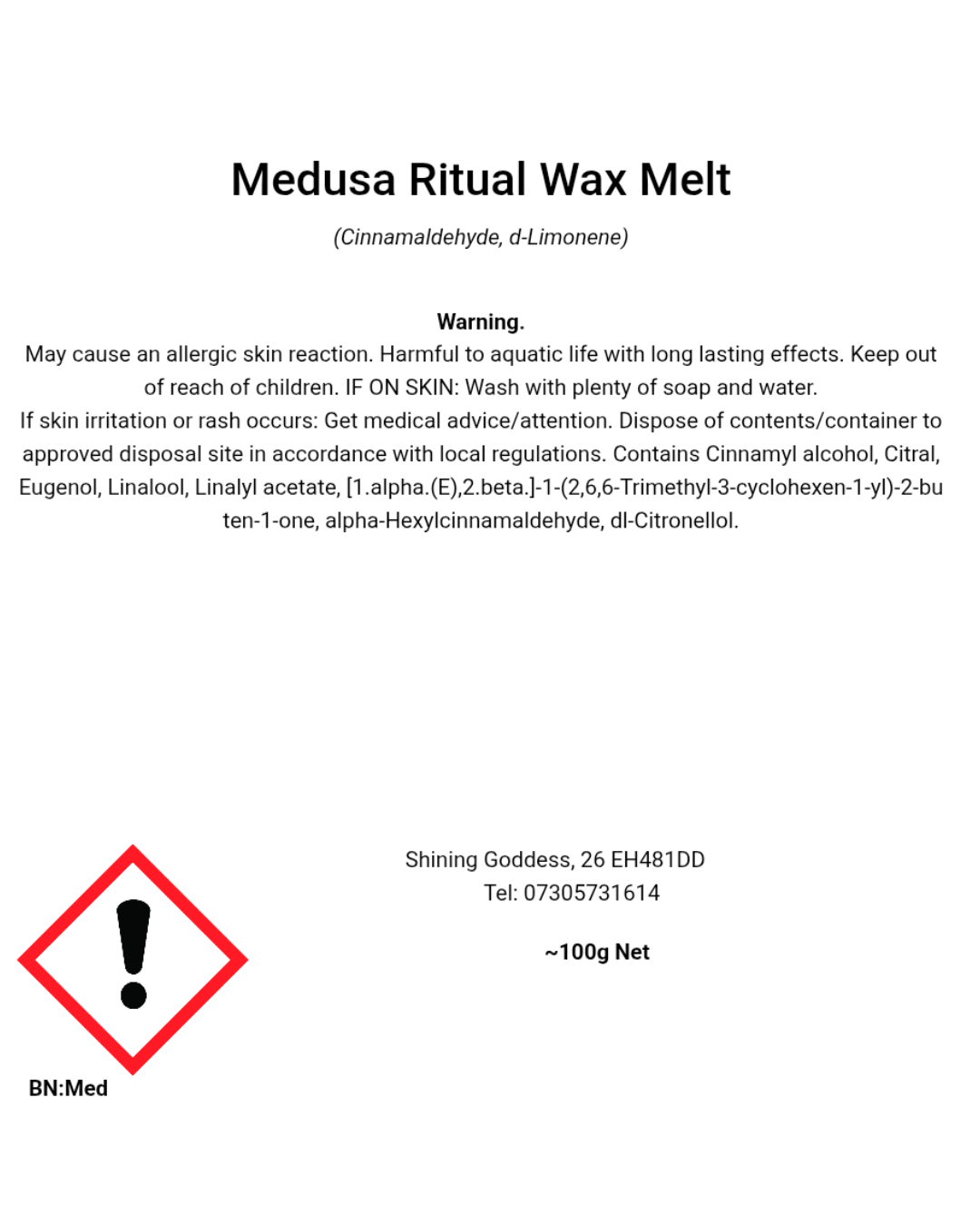 Medusa Wax Melt Bar